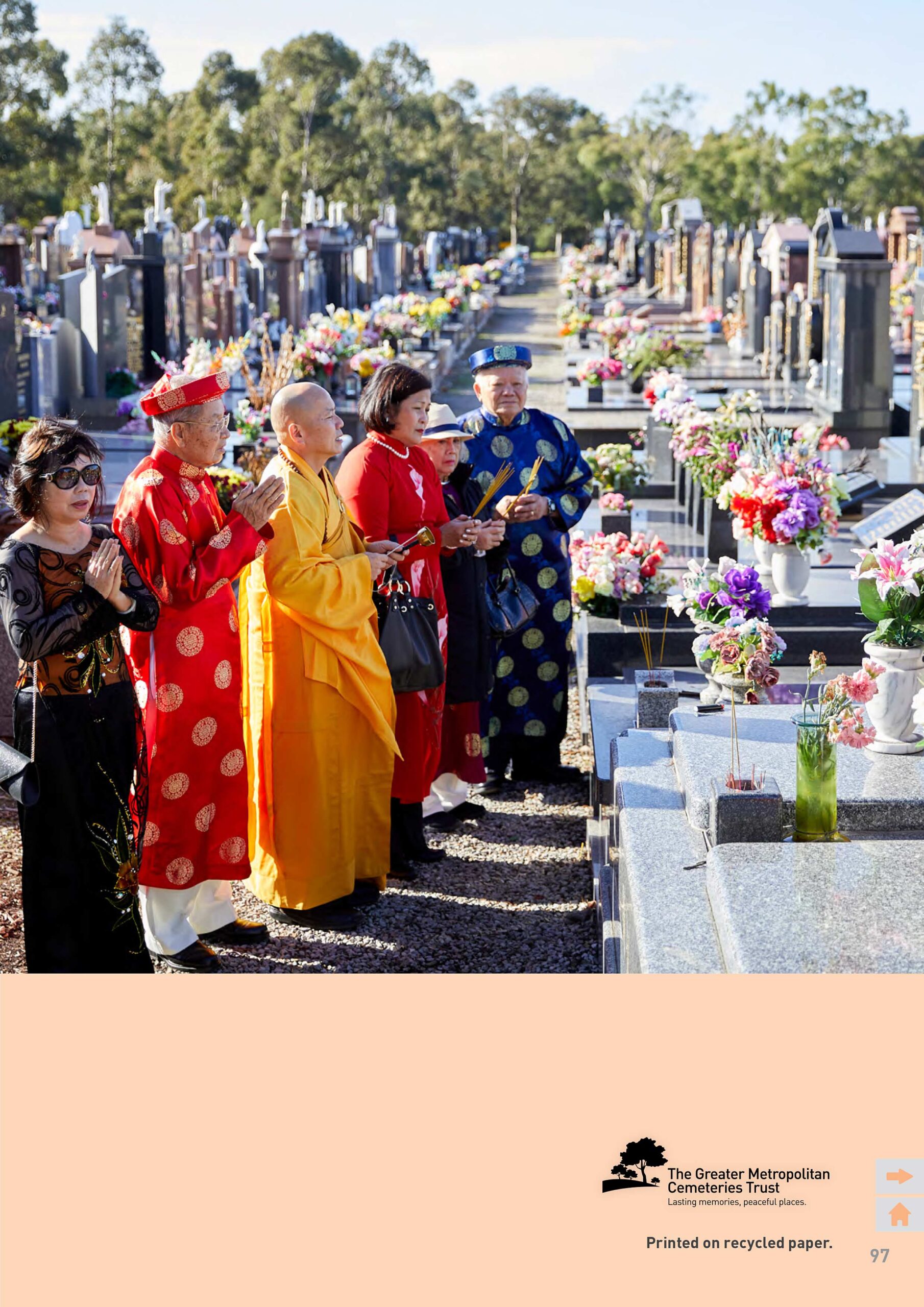 Annual report Photography showing Chinese community practising at the Cemetery