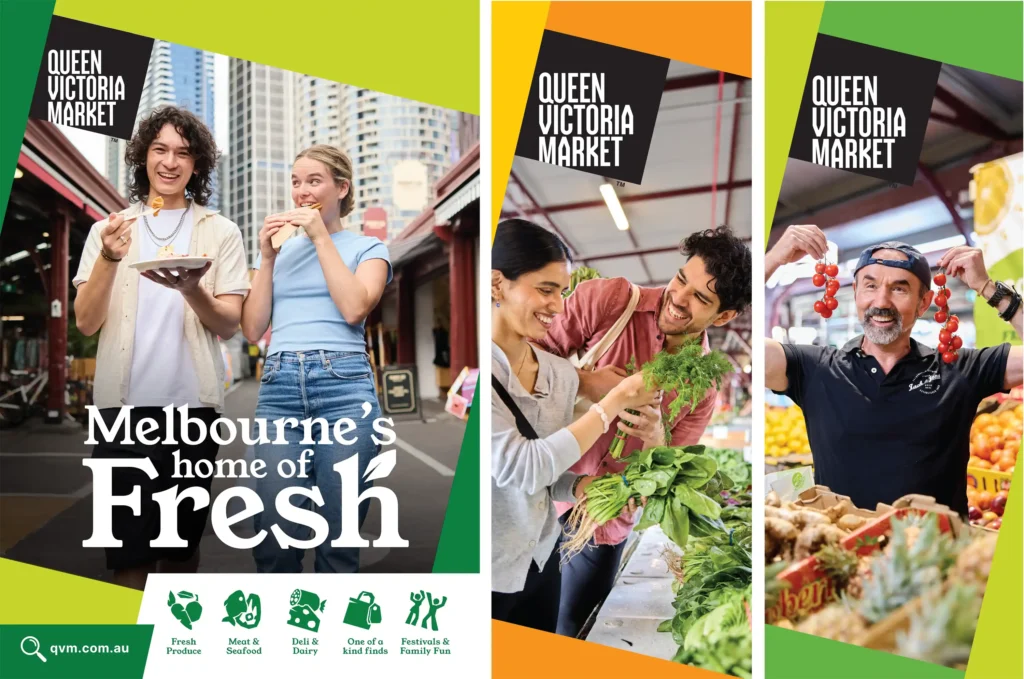 A selection of images from Photography campaign for Queen Victoria market showing stockholders and every day people shopping.