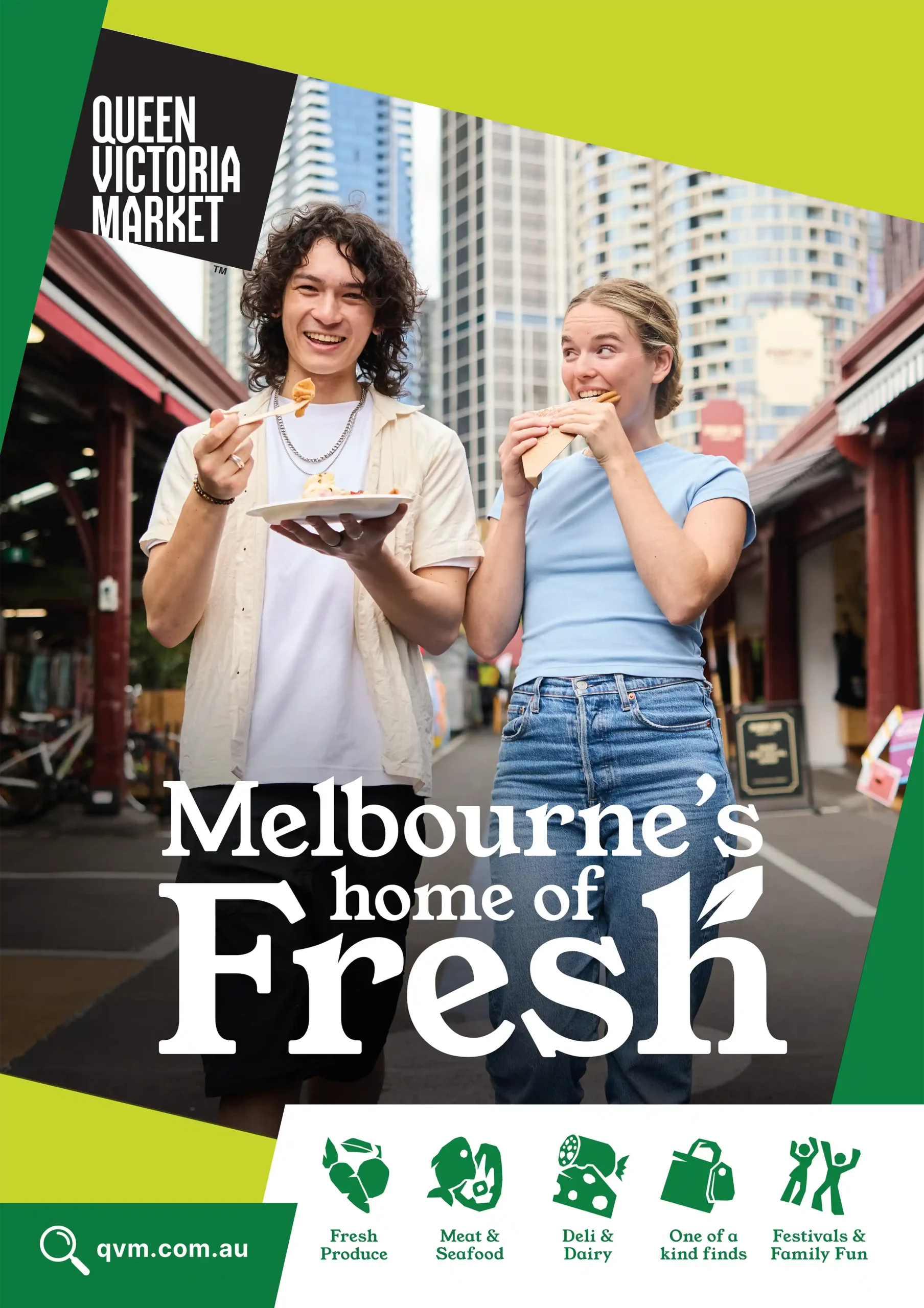 victoria market poster showing people eating