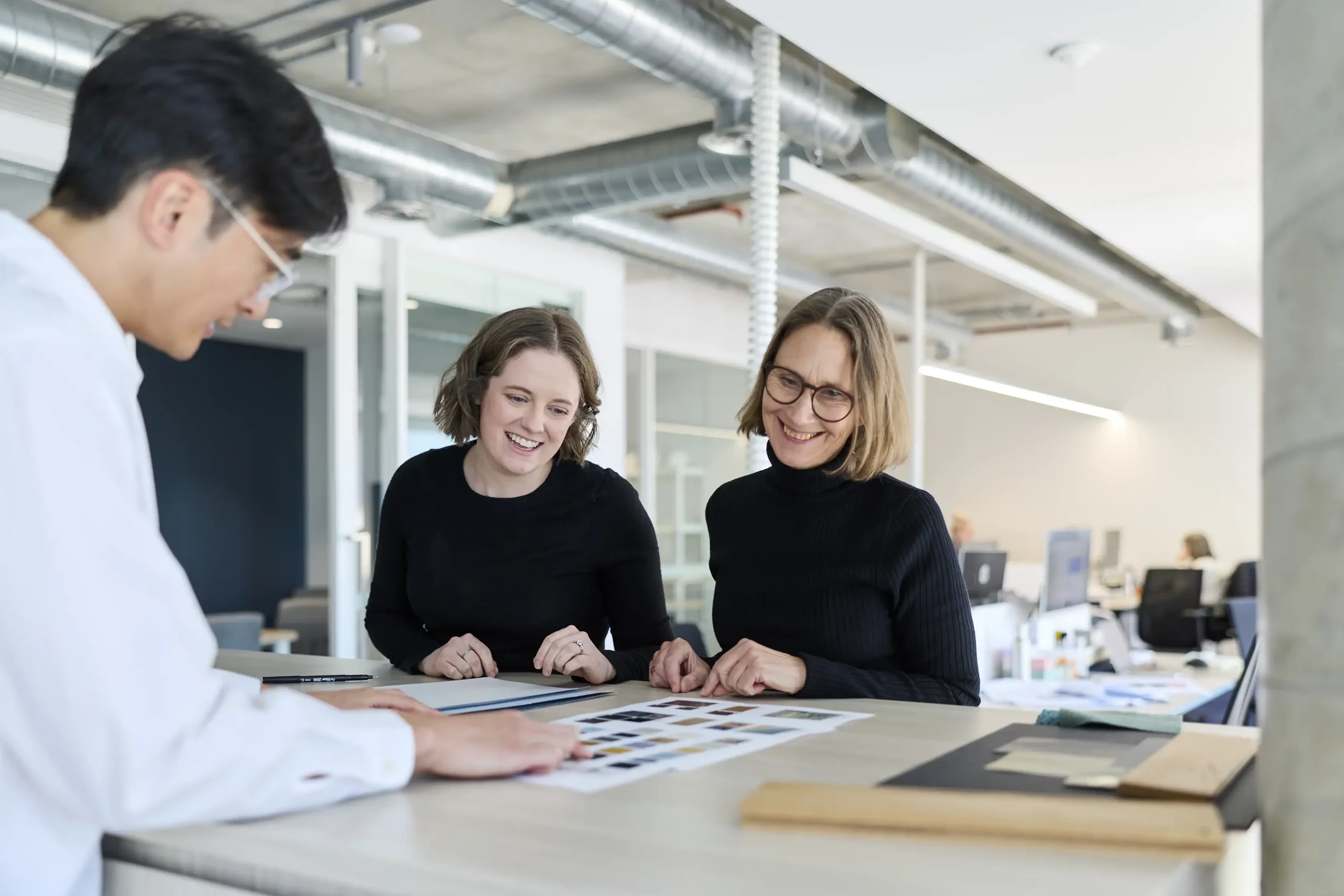 Architects working at a desk
